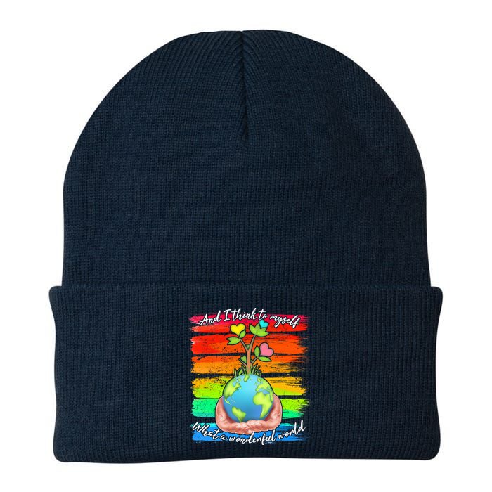 I Think To Myself What A Wonderful World Knit Cap Winter Beanie