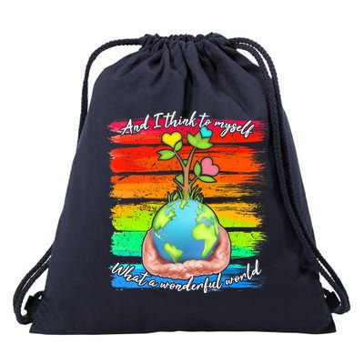 I Think To Myself What A Wonderful World Drawstring Bag