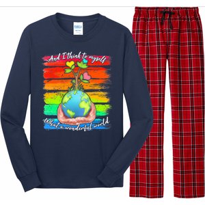 I Think To Myself What A Wonderful World Long Sleeve Pajama Set