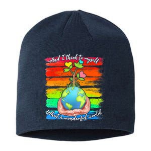 I Think To Myself What A Wonderful World Sustainable Beanie