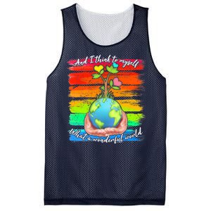 I Think To Myself What A Wonderful World Mesh Reversible Basketball Jersey Tank