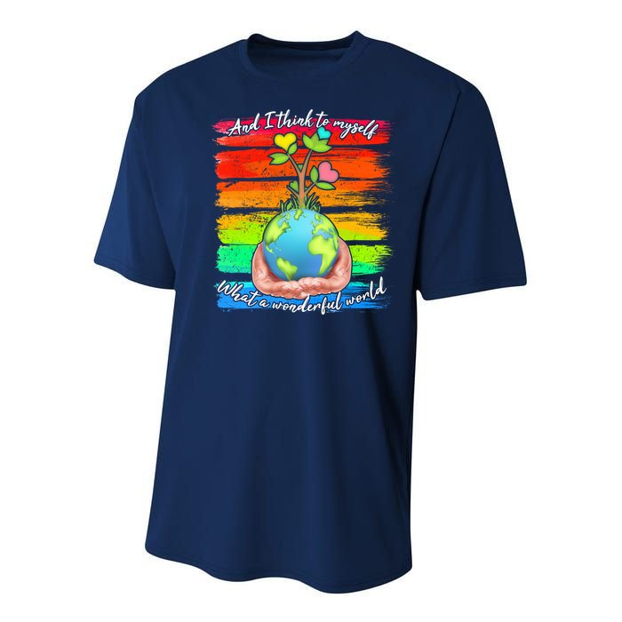 I Think To Myself What A Wonderful World Youth Performance Sprint T-Shirt