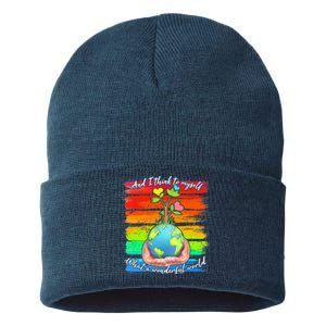 I Think To Myself What A Wonderful World Sustainable Knit Beanie