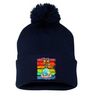 I Think To Myself What A Wonderful World Pom Pom 12in Knit Beanie