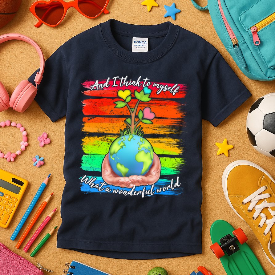 I Think To Myself What A Wonderful World Kids T-Shirt