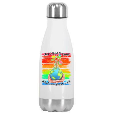 I Think To Myself What A Wonderful World Stainless Steel Insulated Water Bottle