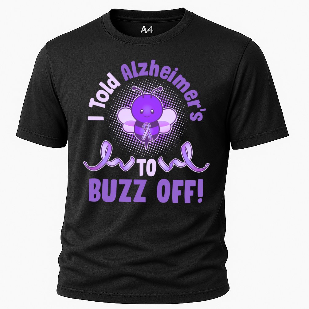 I Told Alzheimer's To Buzz Off Purple Ribbon Bee Cooling Performance Crew T-Shirt