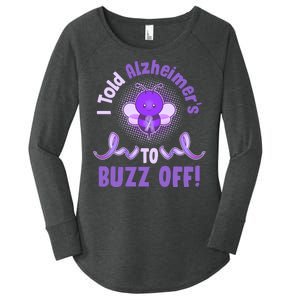 I Told Alzheimer's To Buzz Off Purple Ribbon Bee Women's Perfect Tri Tunic Long Sleeve Shirt