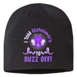 I Told Alzheimer's To Buzz Off Purple Ribbon Bee Sustainable Beanie