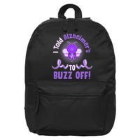 I Told Alzheimer's To Buzz Off Purple Ribbon Bee 16 in Basic Backpack