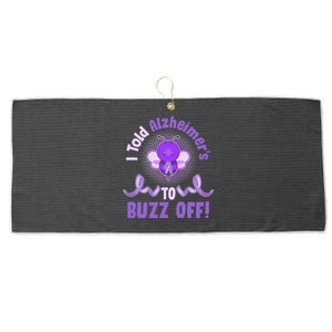 I Told Alzheimer's To Buzz Off Purple Ribbon Bee Large Microfiber Waffle Golf Towel