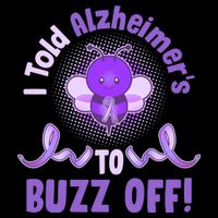 I Told Alzheimer's To Buzz Off Purple Ribbon Bee Baby Bodysuit