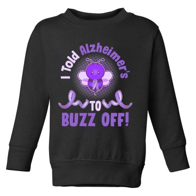 I Told Alzheimer's To Buzz Off Purple Ribbon Bee Toddler Sweatshirt