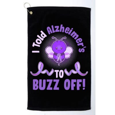I Told Alzheimer's To Buzz Off Purple Ribbon Bee Golf Towel