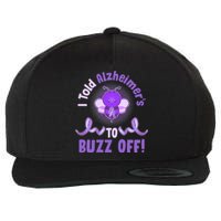 I Told Alzheimer's To Buzz Off Purple Ribbon Bee Wool Snapback Cap