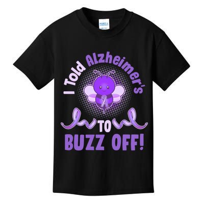 I Told Alzheimer's To Buzz Off Purple Ribbon Bee Kids T-Shirt