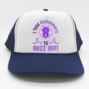 I Told Alzheimer's To Buzz Off Purple Ribbon Bee Trucker Hat