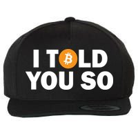 I Told You So Funny Bitcoin Wool Snapback Cap