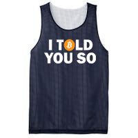 I Told You So Funny Bitcoin Mesh Reversible Basketball Jersey Tank