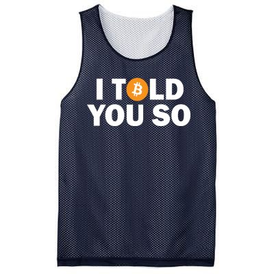 I Told You So Funny Bitcoin Mesh Reversible Basketball Jersey Tank