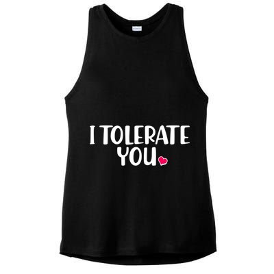I Tolerate You Funny Anti Valentines Day Ladies PosiCharge Tri-Blend Wicking Tank