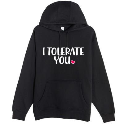 I Tolerate You Funny Anti Valentines Day Premium Pullover Hoodie