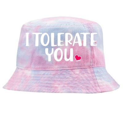 I Tolerate You Funny Anti Valentines Day Tie-Dyed Bucket Hat