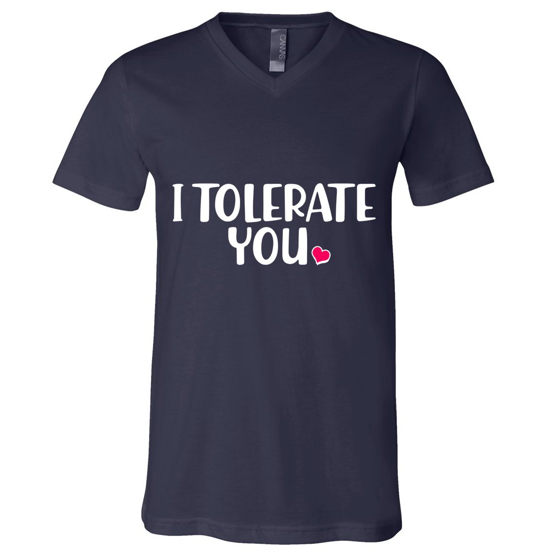 I Tolerate You Funny Anti Valentines Day V-Neck T-Shirt