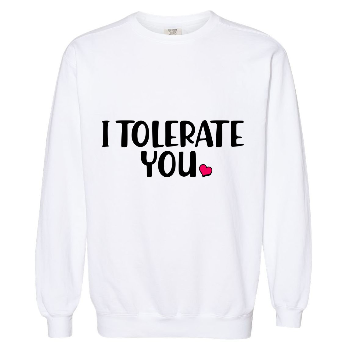 I Tolerate You Funny Anti Valentines Day Garment-Dyed Sweatshirt