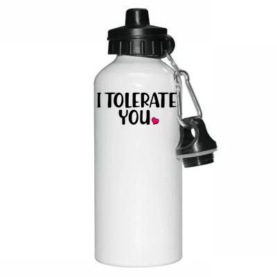 I Tolerate You Funny Anti Valentines Day Aluminum Water Bottle 