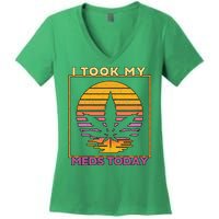 I Took My Meds Today Medical Marijuana Women's V-Neck T-Shirt