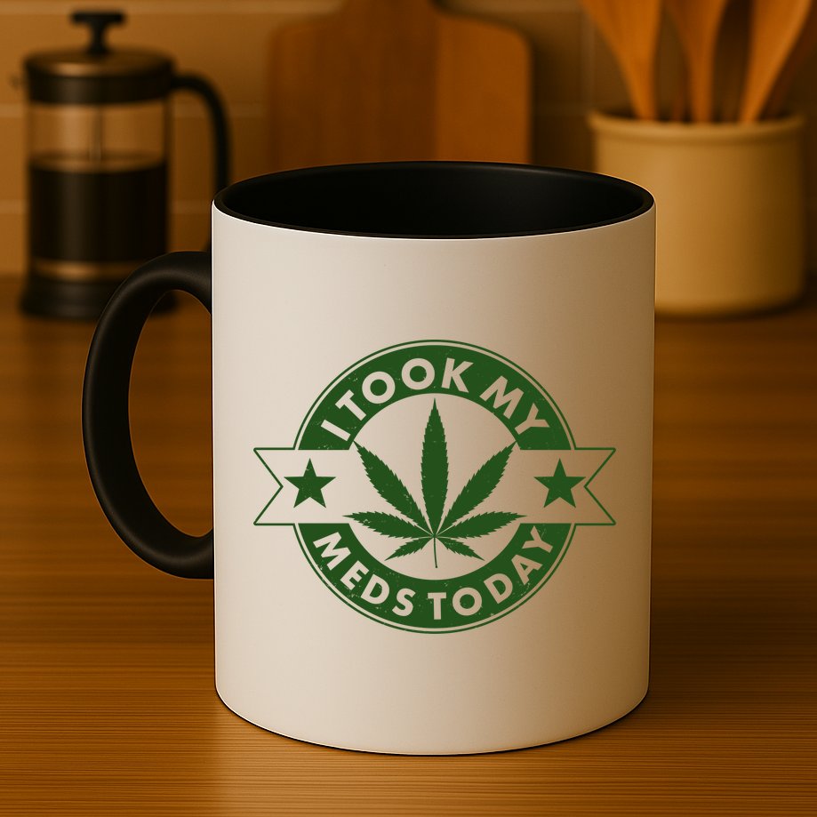 I Took My Meds Today Weed Emblem Mug