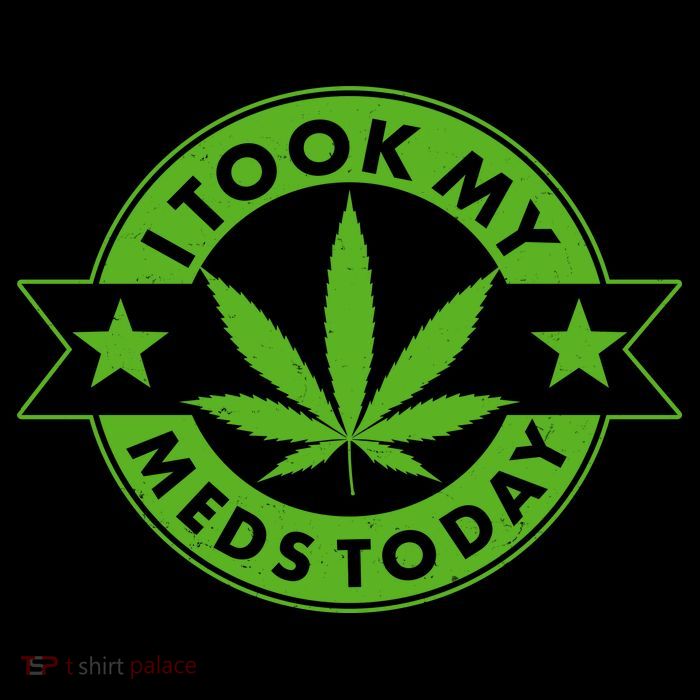 I Took My Meds Today Weed Emblem Short Acrylic Beanie
