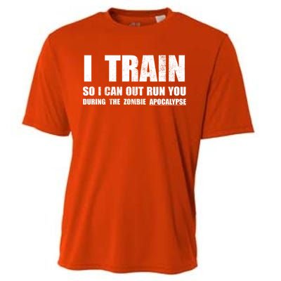 I Train So I Can Out Run You During A Zombie Apocalypse Cooling Performance Crew T-Shirt