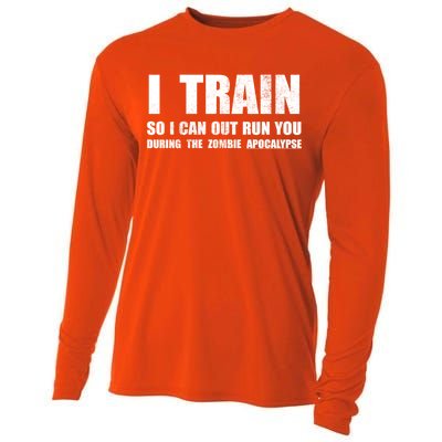 I Train So I Can Out Run You During A Zombie Apocalypse Cooling Performance Long Sleeve Crew