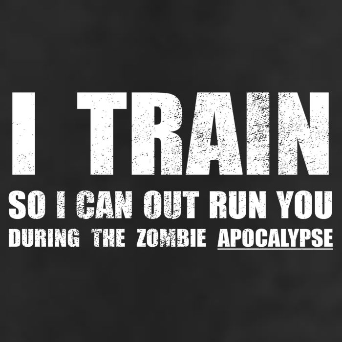 I Train So I Can Out Run You During A Zombie Apocalypse 7 Panel Mesh Trucker Snapback Hat