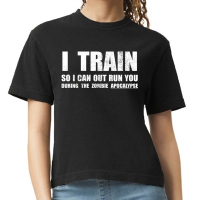 I Train So I Can Out Run You During A Zombie Apocalypse Comfort Colors Boxy T-Shirt