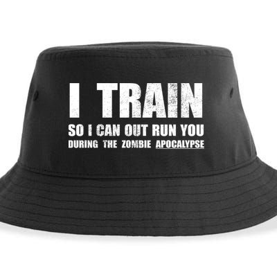 I Train So I Can Out Run You During A Zombie Apocalypse Sustainable Bucket Hat