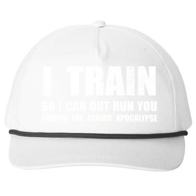 I Train So I Can Out Run You During A Zombie Apocalypse Snapback Five-Panel Rope Hat