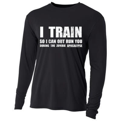 I Train So I Can Out Run You During A Zombie Apocalypse Cooling Performance Long Sleeve Crew
