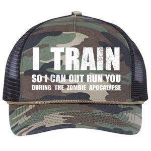 I Train So I Can Out Run You During A Zombie Apocalypse Retro Rope Trucker Hat Cap