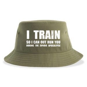 I Train So I Can Out Run You During A Zombie Apocalypse Sustainable Bucket Hat