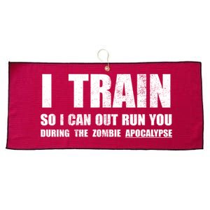 I Train So I Can Out Run You During A Zombie Apocalypse Large Microfiber Waffle Golf Towel