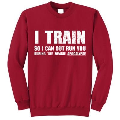 I Train So I Can Out Run You During A Zombie Apocalypse Tall Sweatshirt