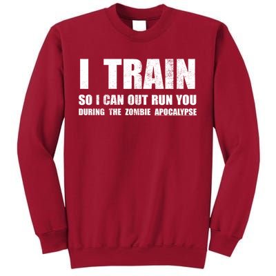 I Train So I Can Out Run You During A Zombie Apocalypse Tall Sweatshirt