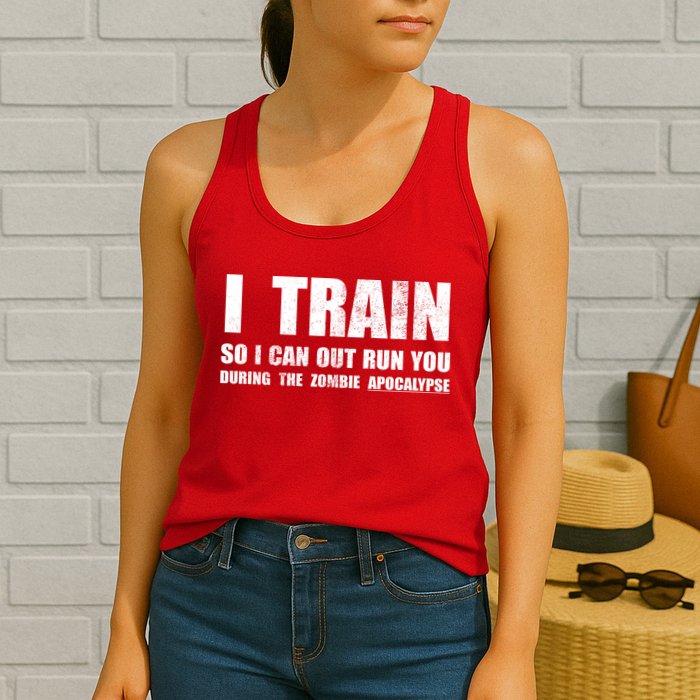I Train So I Can Out Run You During A Zombie Apocalypse Womens Tank Top