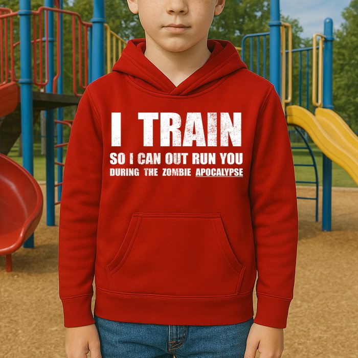 I Train So I Can Out Run You During A Zombie Apocalypse Kids Hoodie