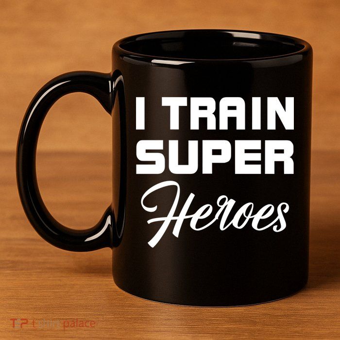 I Train Super Heroes 11oz C Handle Ceramic Mug