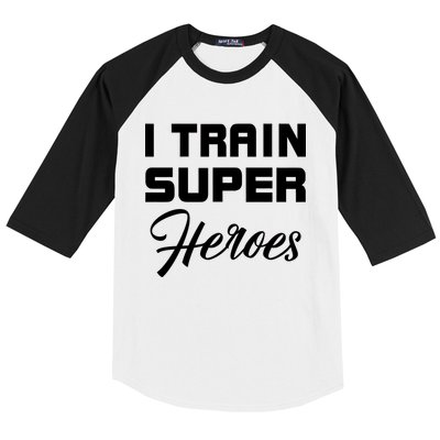 I Train Super Heroes Baseball Sleeve Shirt