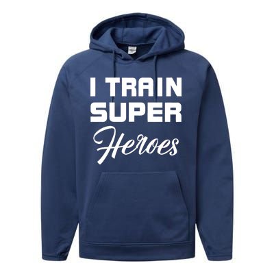 I Train Super Heroes Performance Fleece Hoodie